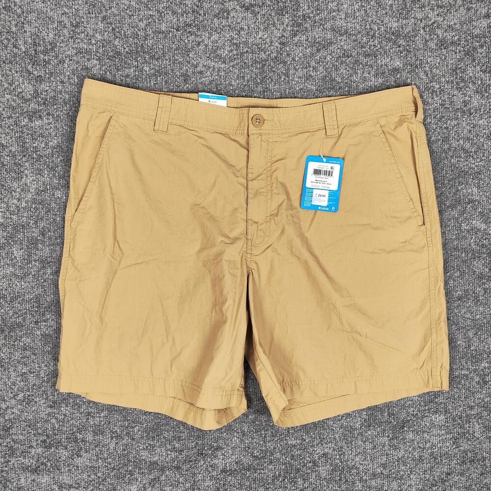 Columbia Shorts Mens 42 Beige Birch Forest Chino 8 Inseam Flat Front Casual